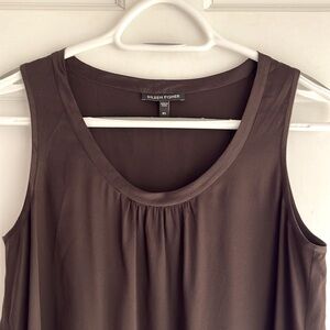 Eileen Fisher chocolate brown silk tank top